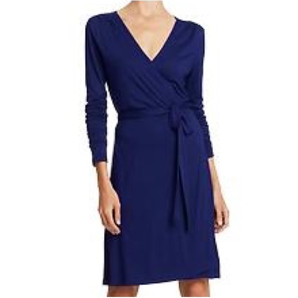 Classic Navy Wrap Dress - Picture 1 of 3